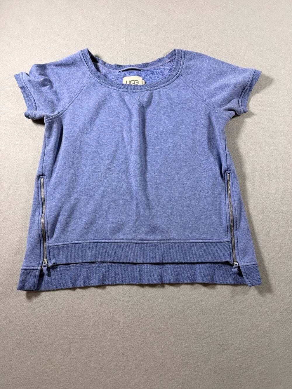 UGG Women's Short Sleeve Pullover Sweatshirt with Side Zippers